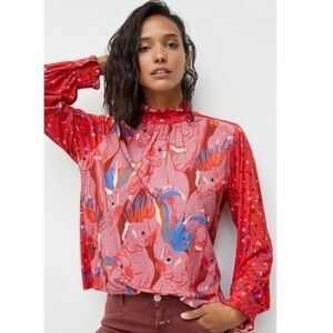 Anthropologie Conditions Apply Isaria Bird Blouse